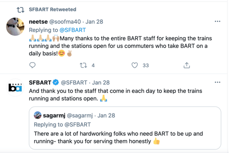 bart thank you tweet for staying open