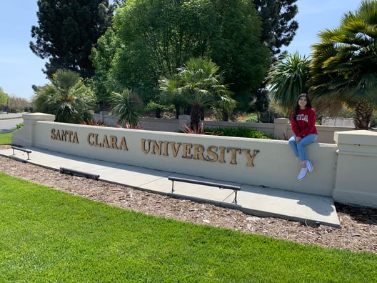Sara Wheeler at Santa Clara University, where she will attend in the fall of 2021.